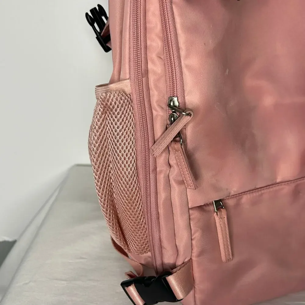 Travel Backpack Carry On Personal Item Pink Laptop Weekender Clamshell 18